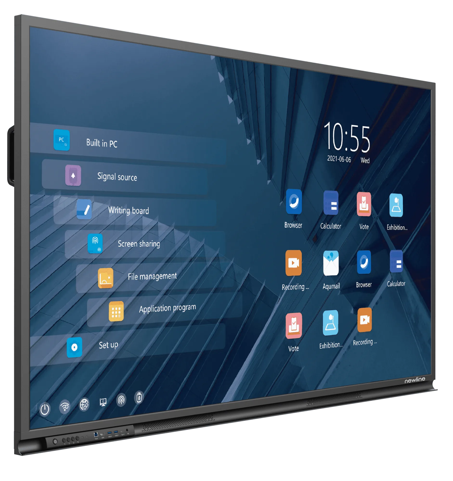 Newline TT-6523S — left side angle with UI